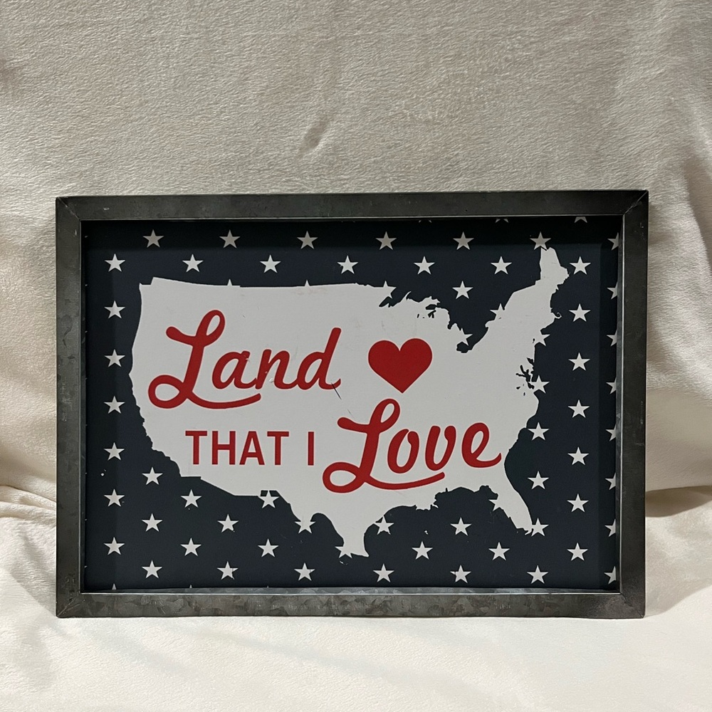 Patriotic Wall Art with Red and White Design